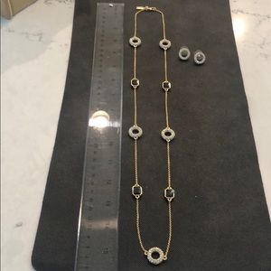 Kate Spade Crystal Station Necklace and Earrings